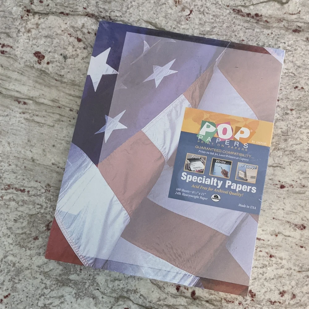📚🎒🚸✏️ Pop Papers Package Sealed American Flag Patriotic Speciality Ampad NWT
